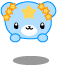 Blue cartoon bear with yellow star on forehead and orange stars in hair, two expressions shown side-by-side.