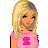 Pixel art contact sheet showing multiple frames of a blonde cartoon character in pink outfit with 'Princess' text and silver belt, arranged 3x2 on white background.