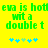 Green pixelated text on bright yellow background with blue and light green star-like symbols below, showing animation changes in symbol positions.