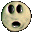 Six circular smiley faces arranged in two of three, each with black oval eyes and a mouth that varies from open to wide smiles