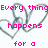Pixelated image with overlapping gray heart outlines and pink text reading 'Every thing happens for a REASON' on white background.