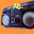 A pixelated boombox with yellow text reading 'At.', 'The.', and 'drive-in.' across three on an orange background
