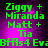 Green pixelated text on purple background with visible animation changes between frames.