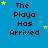 A 4x3 contact sheet of an animated icon showing repeated text "The Playa Has Arrived" with yellow and light blue stars on a solid blue background, arranged in four columns across three rows.