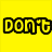 Six colored display text fragments: yellow shows 'Don't', orange has 'U', pink reads 'Just', blue contains 'LUV', green displays 'mwa.x', and gray is empty