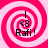 Four identical pink and white spiral patterns with black text and symbols centered on each.
