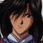 Pixelated anime-style character with long dark hair and a blue-and-white striped shirt on the left, next to pixelated text reading "Anime IM" above "COM" on a black background.