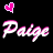 Pixelated pink and white text "Palge" with heart symbols above, displayed on a black background in two side-by-side variations.
