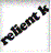 Static pixelated icon of a diagonal dark green and black object with purple accents against a white background, framed by pastel-colored border pixels.