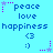 Pixelated blue background with repeated text and symbols, featuring animated star and dot patterns changing position across frames.