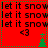 Red background with repeated 'let it snow' text, green tree and '<3' symbols in four quadrants; animation cycles between two states showing different tree positions.