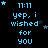 Pixelated blue text on black background with scattered stars, showing time and message variations across frames.