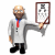 Animated sequence of a doctor in white coat holding an eye chart and pointer, with sequential changes to the pointer's position.