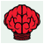 A two-frame animated contact sheet showing a red brain icon on the left and pixelated text "N.E.R.D" with red dots on the right, both against a light gray background.