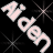 Animated contact sheet showing two frames of a pixelated text-based buddy icon with