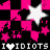 Pixelated graphic with pink and black checkered background, white star in center, smaller pink stars scattered around, text "I❤ID10TS I❤ID10TS" at bottom.