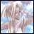 A pixelated contact sheet showing two frames of an animated icon featuring a blonde anime character with long hair and light-colored clothing against a blue sky background, alongside text reading "Anime IM" and "com" on a black background.