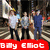 A pixelated group of five figures stands in front of a dark background with light streaks, beneath red text reading 'By Emot' on a solid red banner.