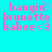Pixelated text in pink and purple on cyan background, with a heart symbol replacing the 'o' in 'bangin' and a heart symbol replacing the 'o' in 'babe' on the right side.