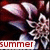 Pixelated image of a stylized character with large pink wings and white hair against dark background, red text 'summer' at bottom.