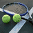 Four sports-themed buddy icons arranged in a : tennis racket with balls, basketball close-up, volleyball in pink heart, and basketball with heart outline