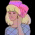 A pixelated cartoon character with blonde hair and a pink headband on the left, next to green text reading "Original Icons .com" on a dark background.