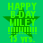Green pixelated text and star symbols on a green background with 'HAPPY B-DAY MILEY' and '15 yrs.' text.