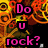 Pixelated text in pink and black on a fiery orange-yellow background with circular patterns.
