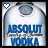 Two side-by-side animated frames of a pixelated Absolut Vodka bottle icon with blue heart in top-left corner, showing slight color variation between frames.