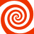 Four orange and white spiral patterns arranged in a with no visible motion changes