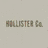 Animated sequence showing multiple views of Hollister Co. branding elements including text, figures, and a seagull logo.