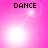Four pink each display 'DANCE' text with animated light effects and dotted lines