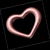 Two pink heart shapes on a black background with visible pixelation and anti-aliasing edges.