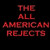 Six distinct display text and figures: red 'THE ALL AMERICAN REJECTS' text, five people in various poses with different backgrounds and clothing