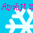 Blue background with white snowflakes and pink text repeating 'AyahH' in a stylized font.