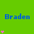 Green background with blue text 'Braden' and varying pink heart counts in a