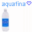Pixelated image of a water bottle with blue liquid, accompanied by text reading aquafina and drink more water.