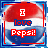 identical pixelated icons featuring a red, white, and blue circular design with text reading "I love Pepsi!" in blue and red lettering