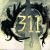 A 50x50 pixel animated contact sheet showing two frames of a buddy icon with the band name "311" overlaid on a stylized face and green text reading "OriginalIcons.com".