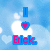 Pixelated icon with blue background, white cloud shape, pink heart symbol, and red text reading 'Erick.'