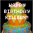 Pixelated birthday cake with colorful layers and white text reading 'HAPPY BIRTHDAY KILLEEN!' on a black background.