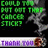 Pixelated green text reads 'COULD YOU PUT OUT THAT CIGARETTE STICK?' above a gray smoke plume and brown-haired figure with purple 'THANK YOU' banner.