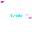 identical cyan 'leah' text labels with pink and light pink star clusters above each label on a white background