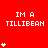 Red background with repeated "IM A TILLIBEAN" text and white star symbols in varying quantities across positions.