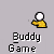 Animated pixel art of a yellow-shirted figure with white head, interacting with a yellow structure and multiple white circular objects on a gray background.