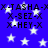Blue background with white stars and repeated black text 'X-TASHA-XX', 'X-SEZ-X', 'X-HEY-X' in two