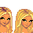 Pixelated cartoon characters with blonde hair and pink clothing, featuring text reading 'kylie kelsey and BFFAE' below.