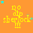 Yellow text 'no dip sherlock' on orange background with scattered blue and gray stars, repeated in a pattern
