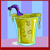 Animated contact sheet showing a yellow container with purple liquid dripping from a purple object, set against blue and pink striped background.