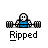Pixel art animation of a white stick figure lifting weights with text changes across frames on gray background